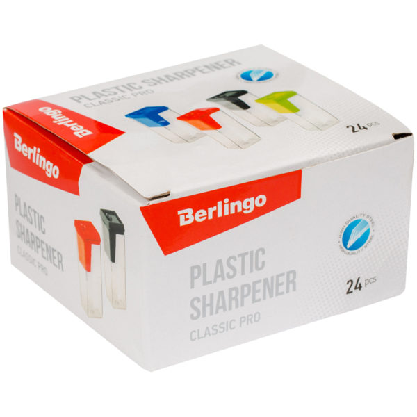 Точилка пластиковая Berlingo "Classic Pro", 1 отверстие, контейнер, ассорти
