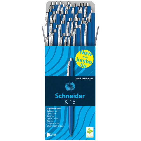 Ручка шариковая автоматическая Schneider "K15" синяя, корпус синий, 1,0мм, ш/к