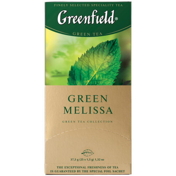 Чай Greenfield "Green Melissa", зеленый с мелиссой, 25 фольг. пакетиков по 1,5г