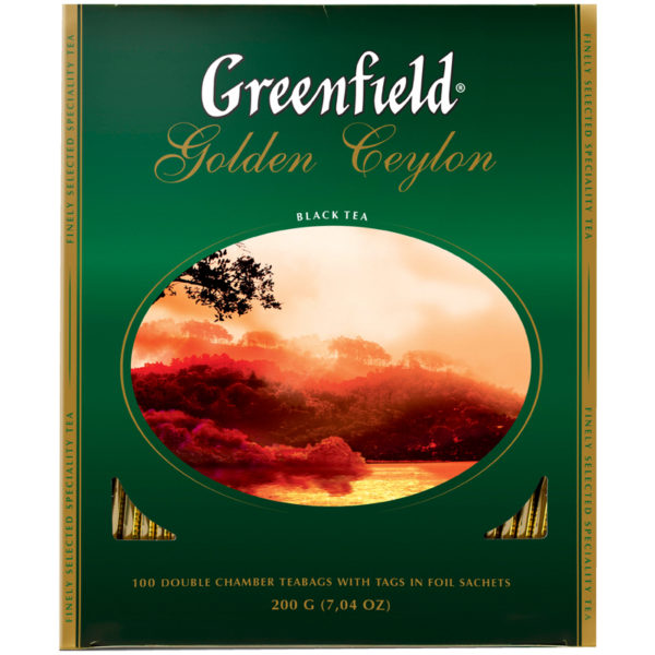 Чай Greenfield "Golden Ceylon", черный, 100 фольг. пакетиков по 2г