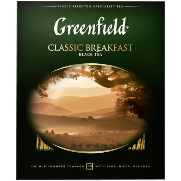 Чай Greenfield "Classic Breakfast", черный, 100 фольг. пакетиков по 2г