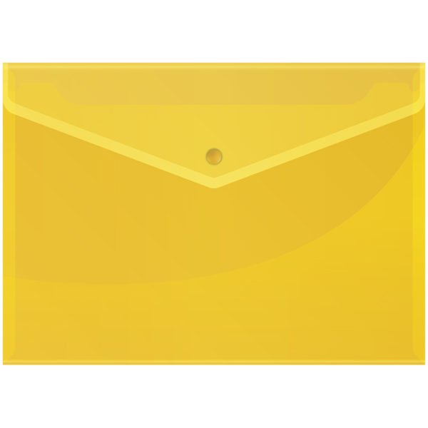 Папка-конверт на кнопке OfficeSpace  А4, 150мкм, желтая