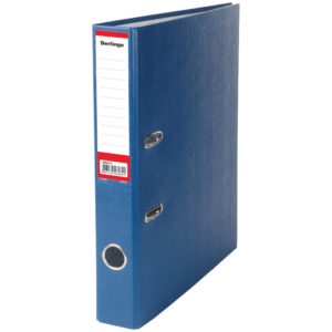 Папка-регистратор Berlingo "Standard", 50мм, бумвинил, с карманом на корешке, синяя