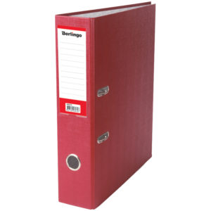 Папка-регистратор Berlingo "Standard", 70мм, бумвинил, с карманом на корешке, бордовая