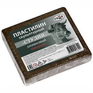 Пластилин скульптурный Гамма "Студия", оливковый, твердый, 500г