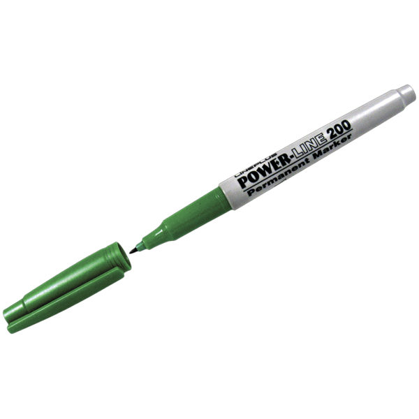 Маркер перманентный Line Plus "200F" зеленый, пулевидный, 0,7мм
