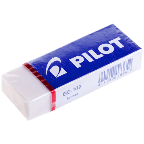 Ластик Pilot, прямоугольный, винил, картонный футляр, 61*22*12мм