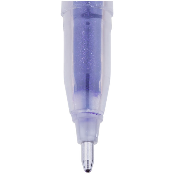 Ручка гелевая Crown "Glitter Metal Jell" фиолетовая с блестками, 1,0мм