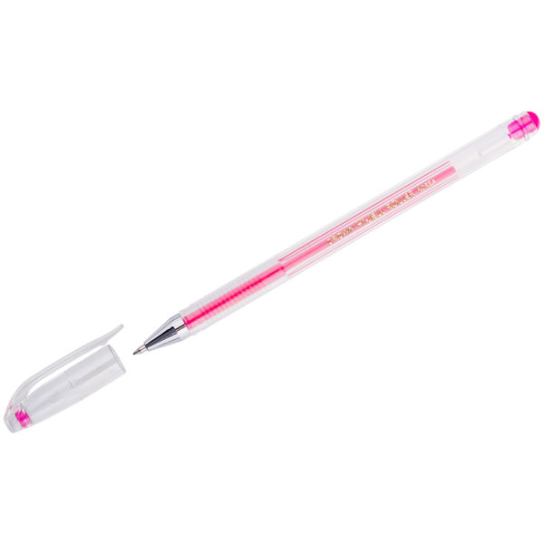 Ручка гелевая Crown "Hi-Jell Color" розовая, 0,7мм