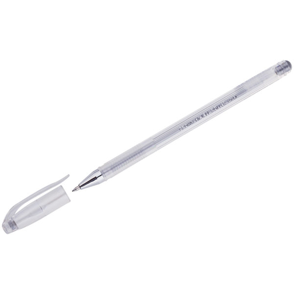 Ручка гелевая Crown "Hi-Jell Metallic" серебро металлик, 0,7мм