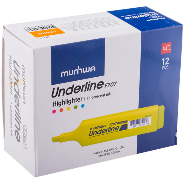 Текстовыделитель MunHwa "UnderLine" оранжевый, 1-5мм