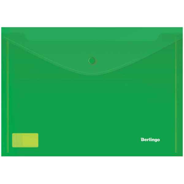 Папка-конверт на кнопке Berlingo, А4, 180мкм, ассорти