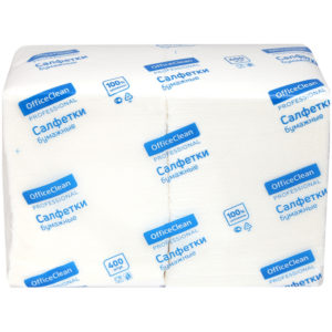 Салфетки бумажные OfficeClean "Profi Pack", 1 слойн., 24*24см, белые, 400шт.