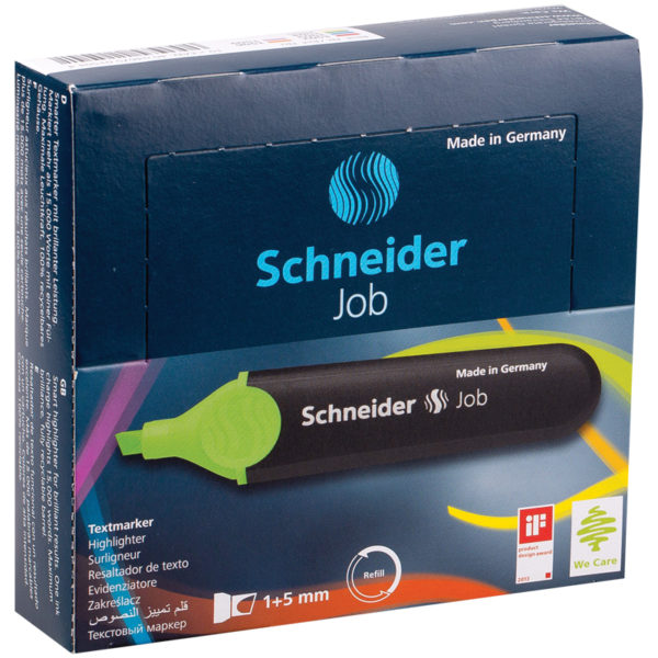 Текстовыделитель Schneider "Job" зеленый, 1-5мм