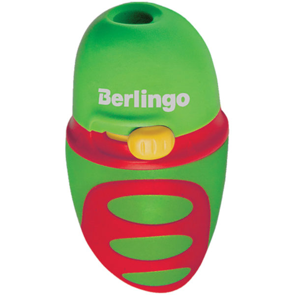 Точилка пластиковая Berlingo "Riddle" 1 отверстие, c регулятором заточки грифеля, контейнер, ассорти