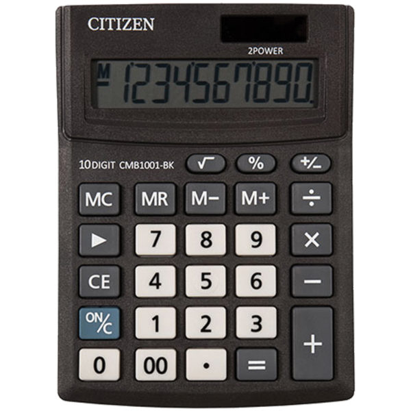 Калькулятор настольный Citizen Business Line CMB, 10 разр., двойное питание, 100*136*32мм, черный