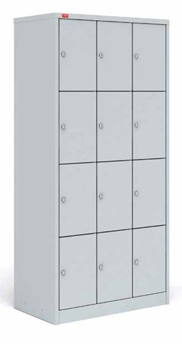 Трехсекционный металлический шкаф для сумок ШРМ - 312