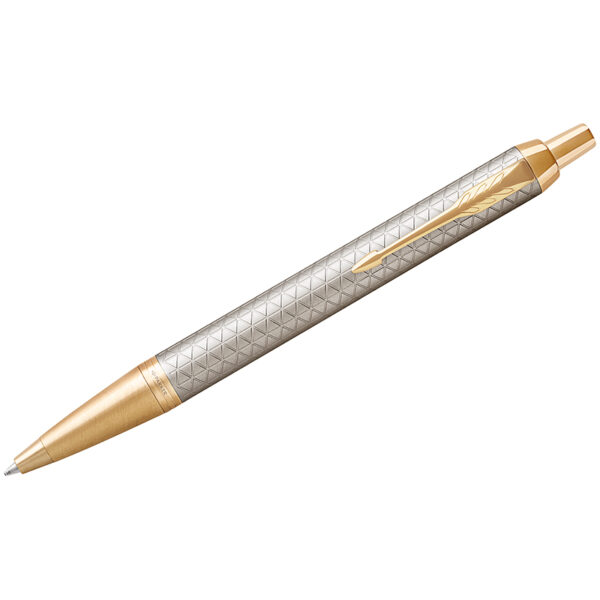 Ручка шариковая Parker "IM Premium Warm Silver GT" синяя, 1,0мм, кнопочн., подар. уп.