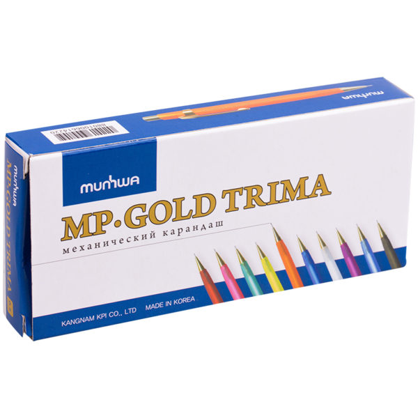 Карандаш механический MunHwa "MP Gold Trima" 0,5мм, с ластиком, корпус ассорти