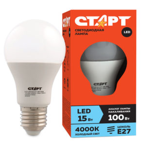 Лампа светодиодная Старт ECO LED GLS E27, 15W40