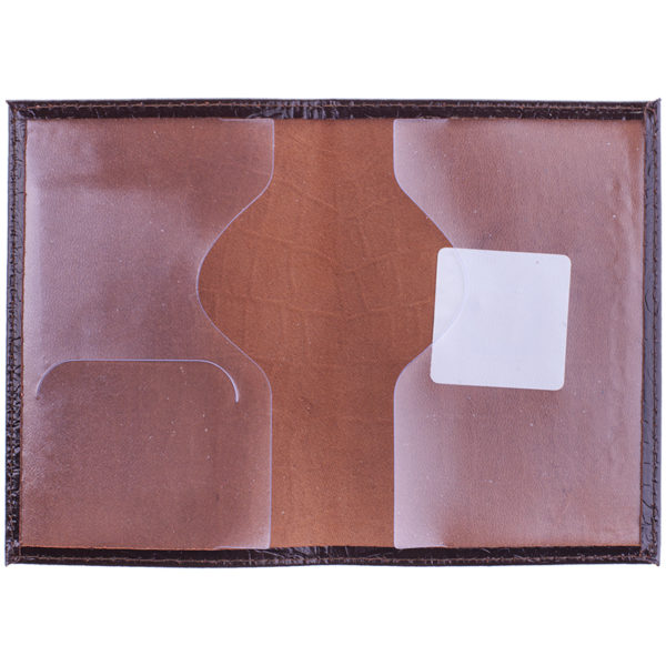 Обложка для паспорта OfficeSpace кожа тип 2, темно-коричневый, крокодил