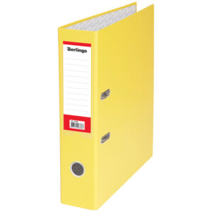 Папка-регистратор Berlingo "Standard", 70мм, бумвинил, с карманом на корешке, желтая
