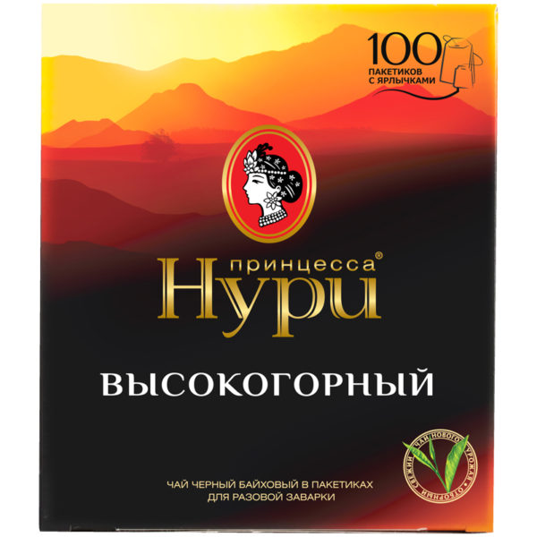 Чай Принцесса Нури "Высокогорный", черный, 100 пакетиков по 2г