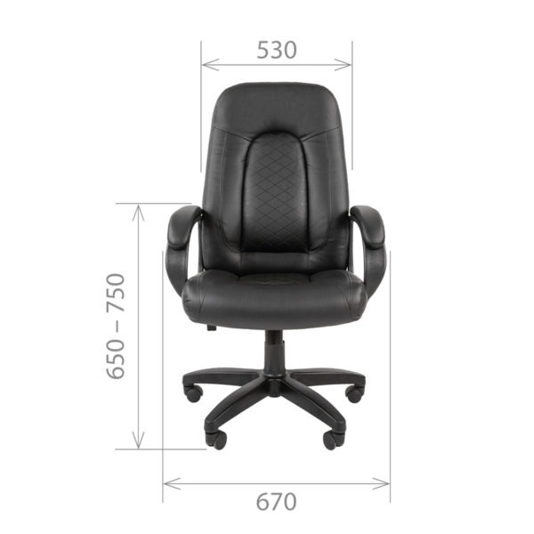 Кресло руководителя Helmi HL-E29 "Brilliance", экокожа черная, мягкий подлокотник