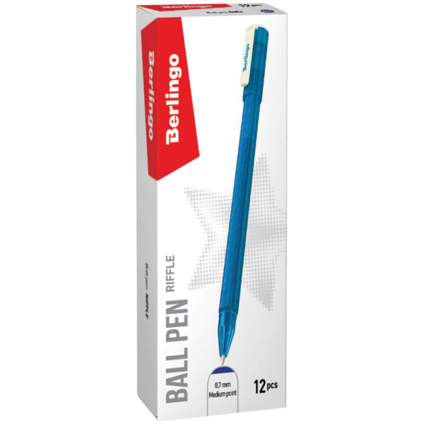 Ручка шариковая Berlingo "Riffle" синяя, 0,7мм, ассорти