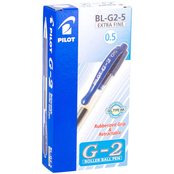 Ручка гелевая автоматическая Pilot "G-2" синяя, 0,5мм, грип