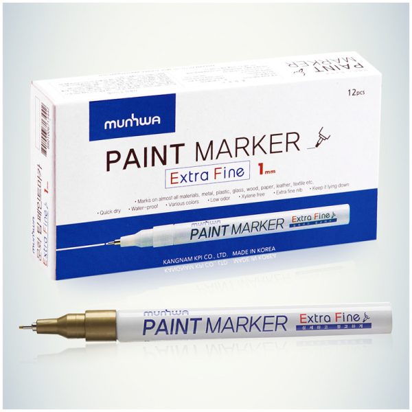 Маркер-краска MunHwa "Extra Fine Paint Marker" золото, 1мм, нитро-основа