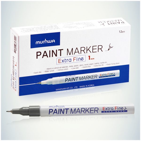 Маркер-краска MunHwa "Extra Fine Paint Marker" серебро, 1мм, нитро-основа