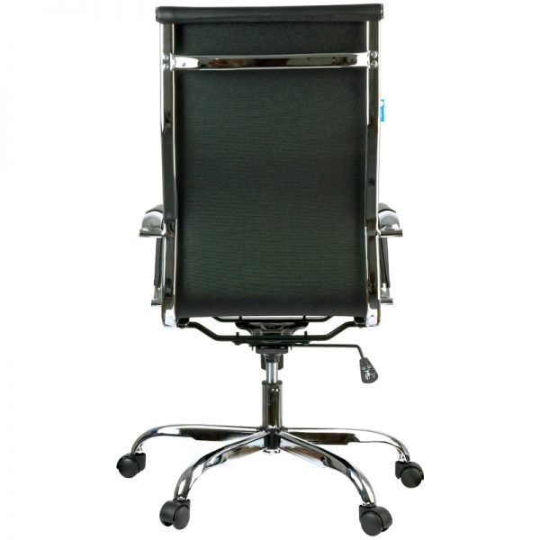 Кресло руководителя Helmi HL-E17 "Slim", экокожа черная, хром