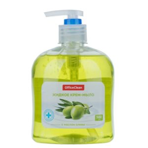 Мыло-крем жидкое OfficeClean "Нежное", антибактериальное, с маслом оливы, с дозатором, 500мл