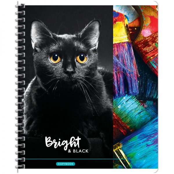 Тетрадь 80л., А5, клетка на гребне ArtSpace "Животные. Bright&black", глянцевый уф-лак