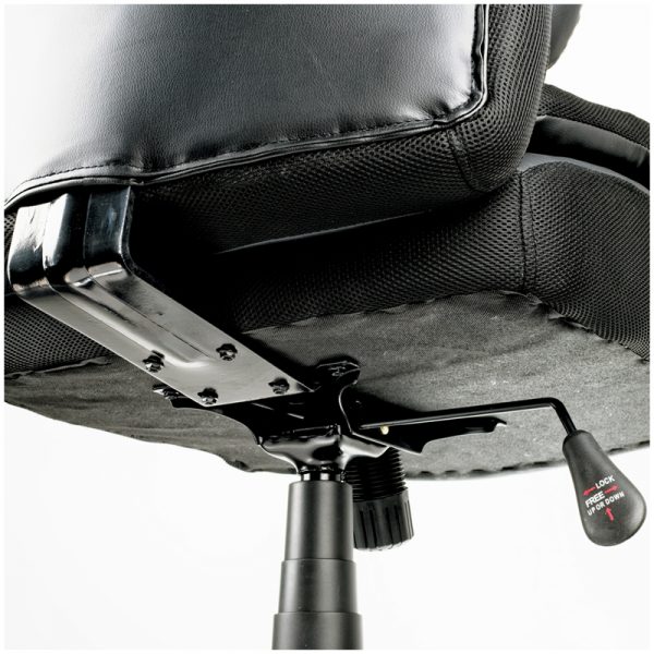 Кресло руководителя Helmi HL-ES05 "Springs" повыш. прочности, экокожа черная, хром, до 200кг