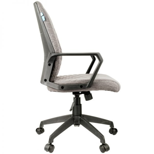 Кресло оператора Helmi HL-М05 "Ambition", ткань серая, пластик черный, механизм качания