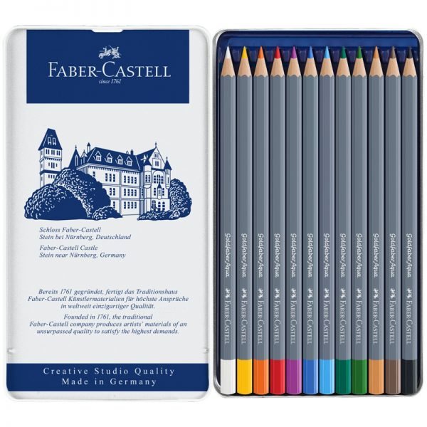 Карандаши акварельные художественные Faber-Castell "Goldfaber Aqua", 12цв, метал. коробка