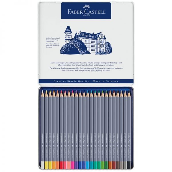 Карандаши акварельные художественные Faber-Castell "Goldfaber Aqua", 24цв, метал. коробка