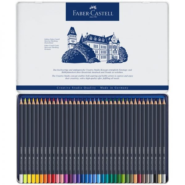 Карандаши цветные Faber-Castell "Goldfaber" 36цв., круглые, заточен., метал. коробка