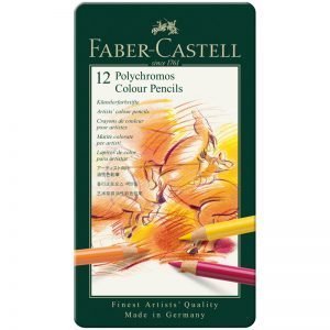 Карандаши цветные художественные Faber-Castell "Polychromos" 12цв., заточен., метал. коробка