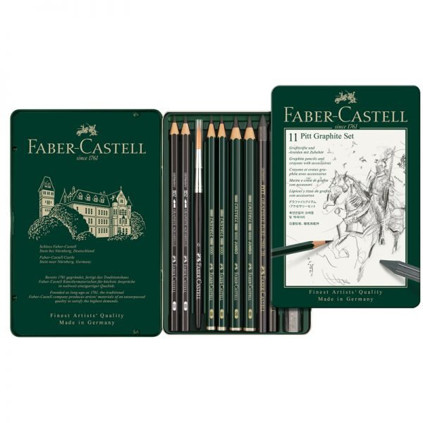 Набор карандашей ч/г Faber-Castell "Pitt Graphite", 11 предметов, заточен., метал. кор.