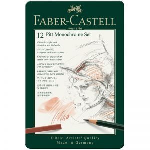 Набор художественных изделий Faber-Castell "Pitt Monochrome", 12 предметов, метал. кор.