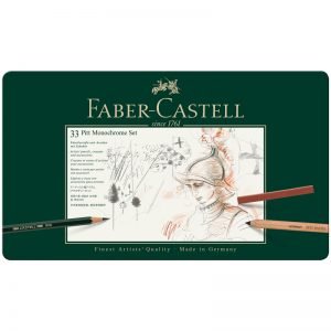 Набор художественных изделий Faber-Castell "Pitt Monochrome", 33 предмета, метал. кор.