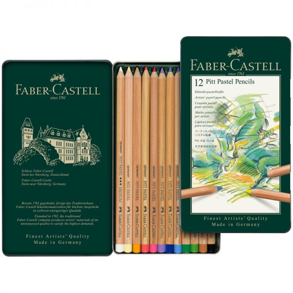 Пастельные карандаши Faber-Castell "Pitt Pastel" 12цв., метал. коробка