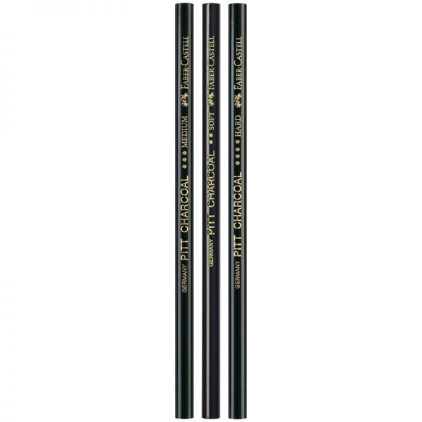Набор угольных карандашей Faber-Castell "Pitt", 3шт., мягкий/средний/твердый, блистер
