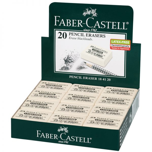 Ластик Faber-Castell "Latex-Free", прямоугольный, синтетический каучук, 40*27*10мм