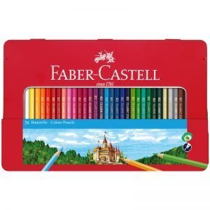 Карандаши цветные Faber-Castell, 36цв., заточен., метал. кор.