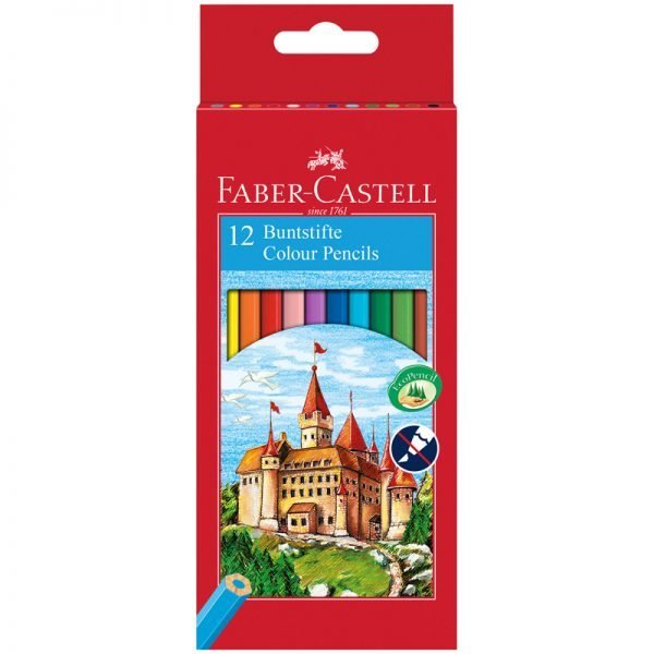 Карандаши цветные Faber-Castell, 12цв., заточен., картон, европодвес