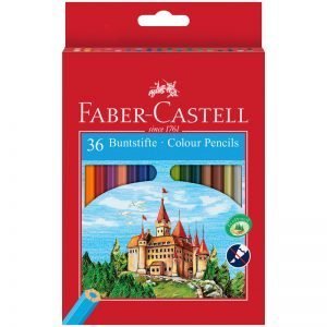 Карандаши цветные Faber-Castell, 36цв., заточен., картон, европодвес